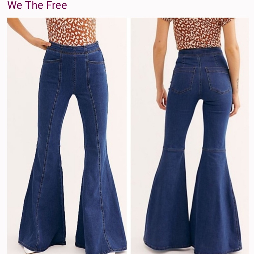 We The Free Dark Blue Flare Jeans